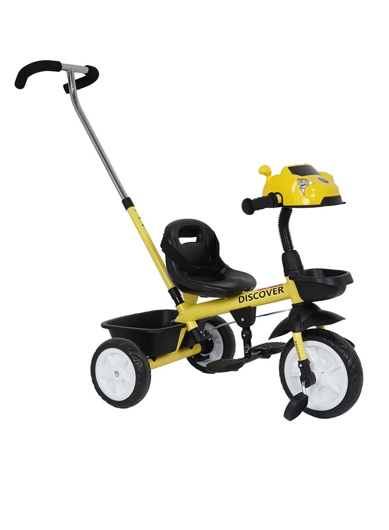 Baby Kids Tricycle With Handle (Yellow)