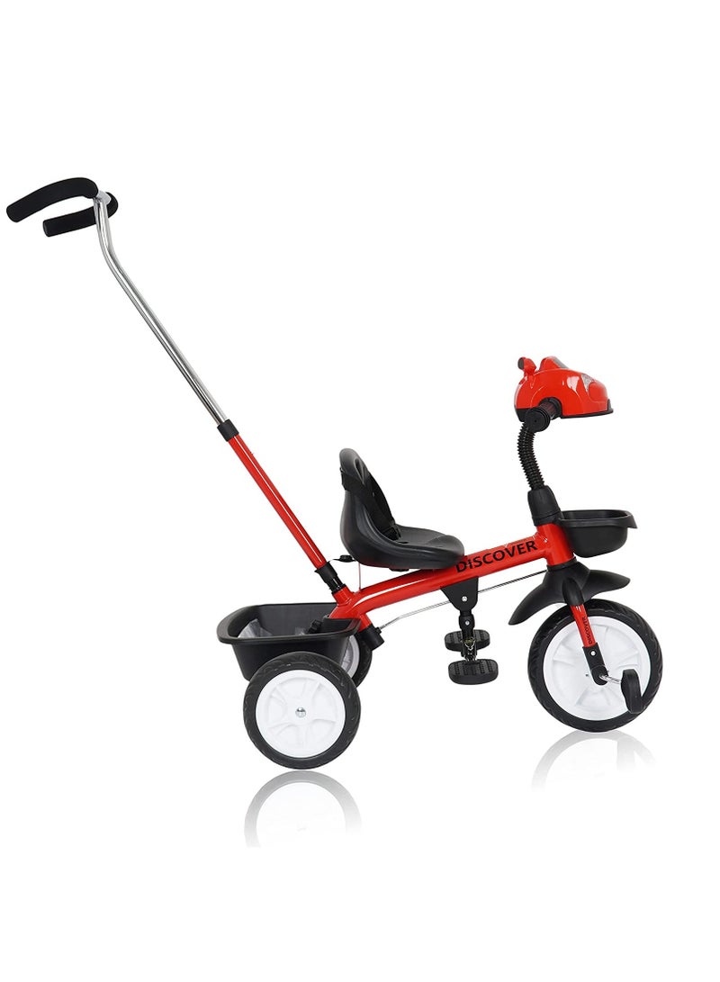 Baby Kids Tricycle With Handle (Red)