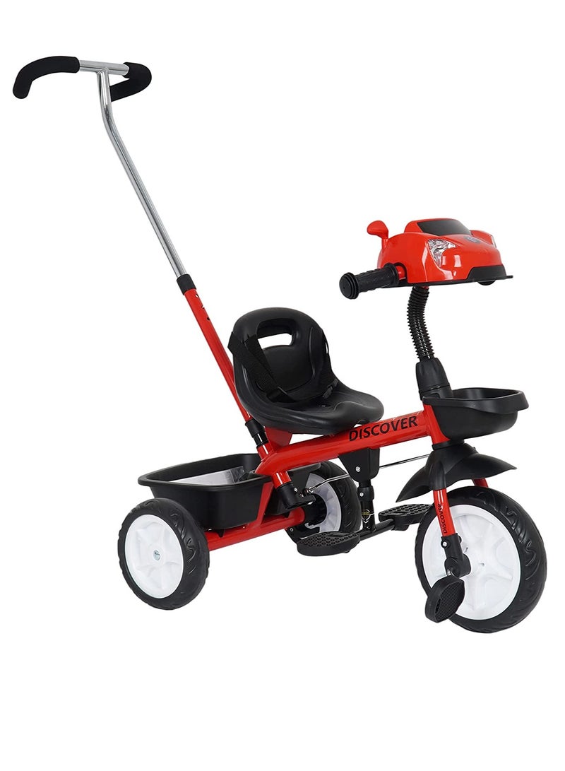 Baby Kids Tricycle With Handle (Red)