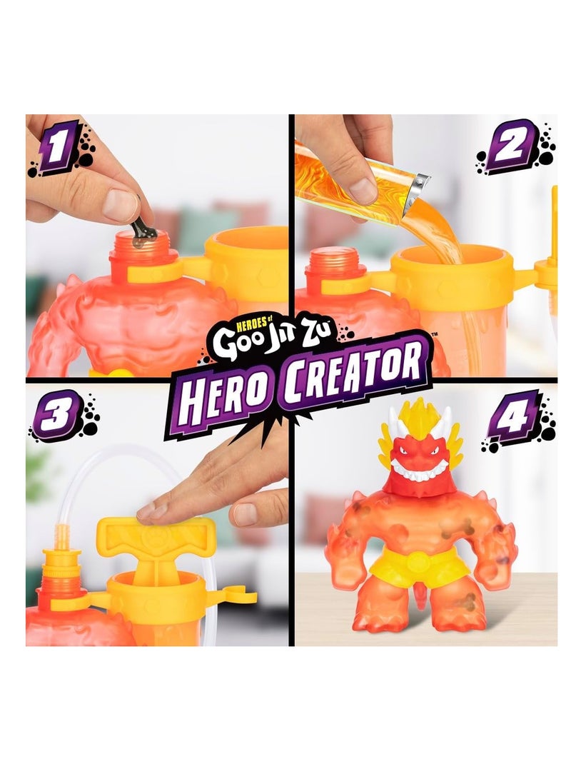 Hero Creator Blazagon | Customizable Action Figure | Includes 3 Unique Goo Fillings (Bones, Marbles, Goo), Stretchable Up to 20 Inches, Special Creator Chamber | Unisex | Ages 4+