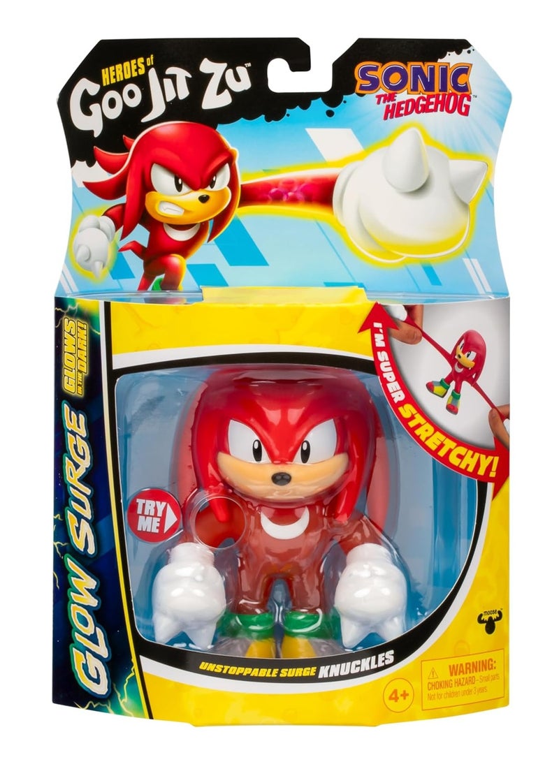 Sonic the Hedgehog | Glow Surge Speed Surge Sonic | Gooey Stretchable Figure | Glow-in-the-Dark, Stretchable, Returns to Original Shape | Unisex | Ages 4 and Up