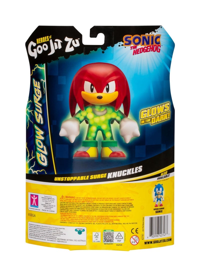 Sonic the Hedgehog | Glow Surge Speed Surge Sonic | Gooey Stretchable Figure | Glow-in-the-Dark, Stretchable, Returns to Original Shape | Unisex | Ages 4 and Up