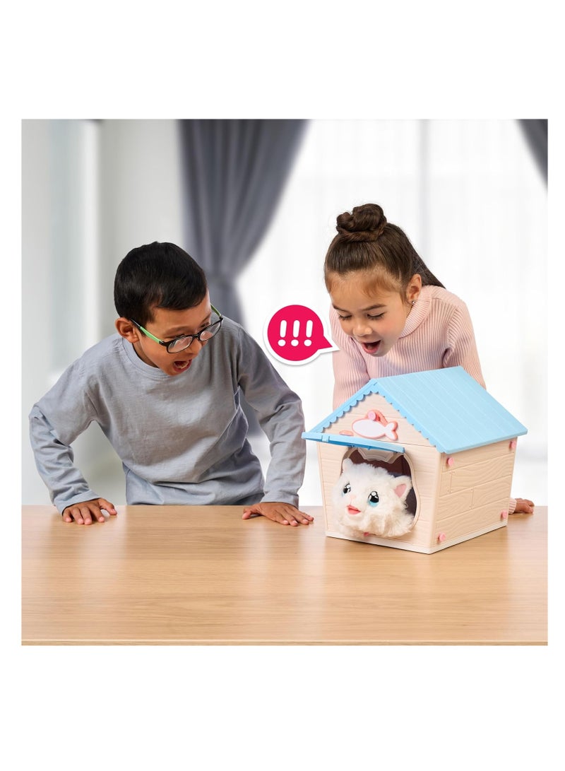 My Kitty's Home | Interactive Playset | Buildable Kitty House, Includes Playful Kitty with Over 25 Sounds and Reactions, Name Plate, Fish Biscuit Toy | Unisex | Ages 4 and Up