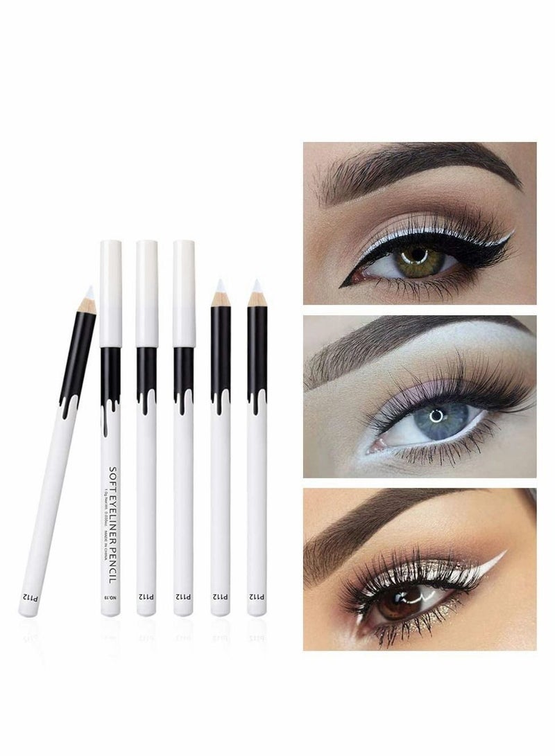 12 Packs White Eyeliner Pencil, Professional Highlighter EyeLiner Pen, Eye Liner Waterproof Long Lasting Eye Brighten