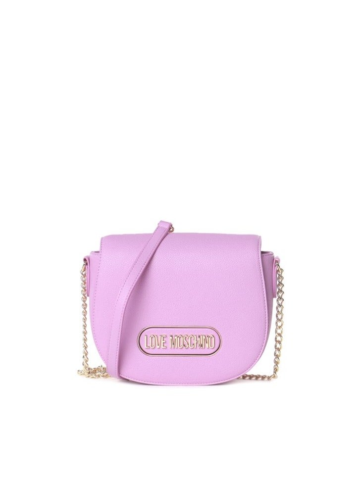 Rectangular Plaque Leather Shoulder Bag in Pink for Women - Feminine & Trendy