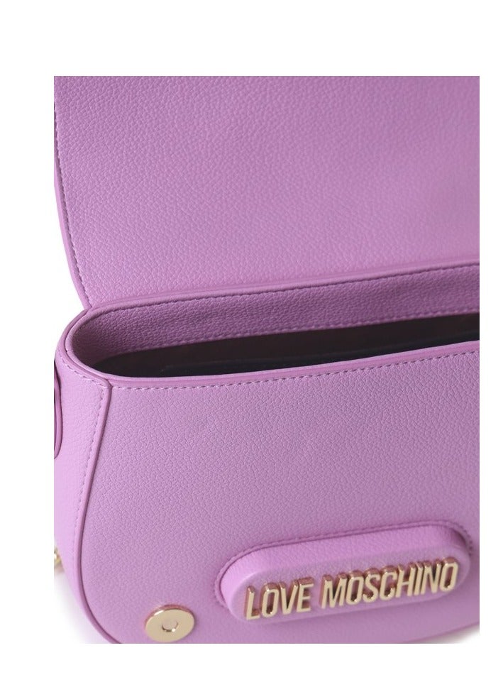 Rectangular Plaque Leather Shoulder Bag in Pink for Women - Feminine & Trendy