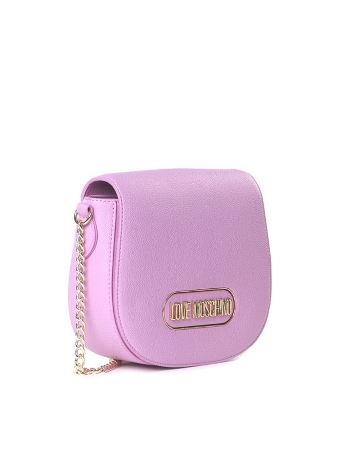 Rectangular Plaque Leather Shoulder Bag in Pink for Women - Feminine & Trendy