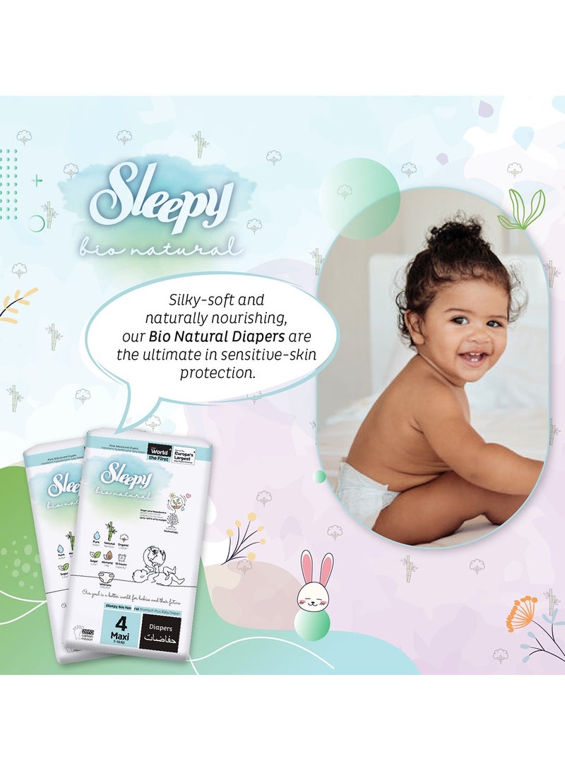 Sleepy Bio Natural Premium Size 4 Diapers 192 Count 2-5Kg Hypoallergenic Water Based  Almond Milk  Vegan  100% Leakproof