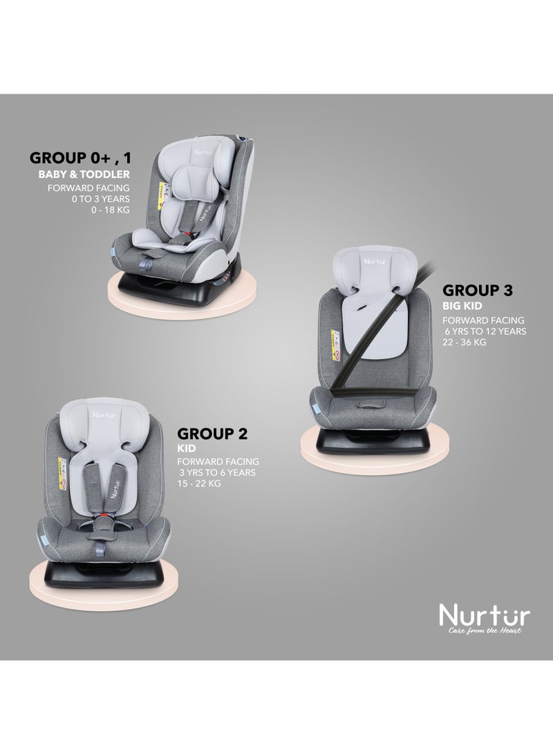 Nurtur Otto Baby/Kids 4-in-1 Car Seat - 4 Position Recline 5-Point Safety Harness – 10 Level Adjustable Headrest, 0 months to 12 years