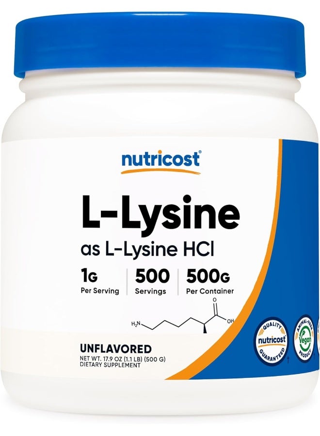 L-Lysine Powder - Pure L-Lysine, Non-Gmo, Gluten Free