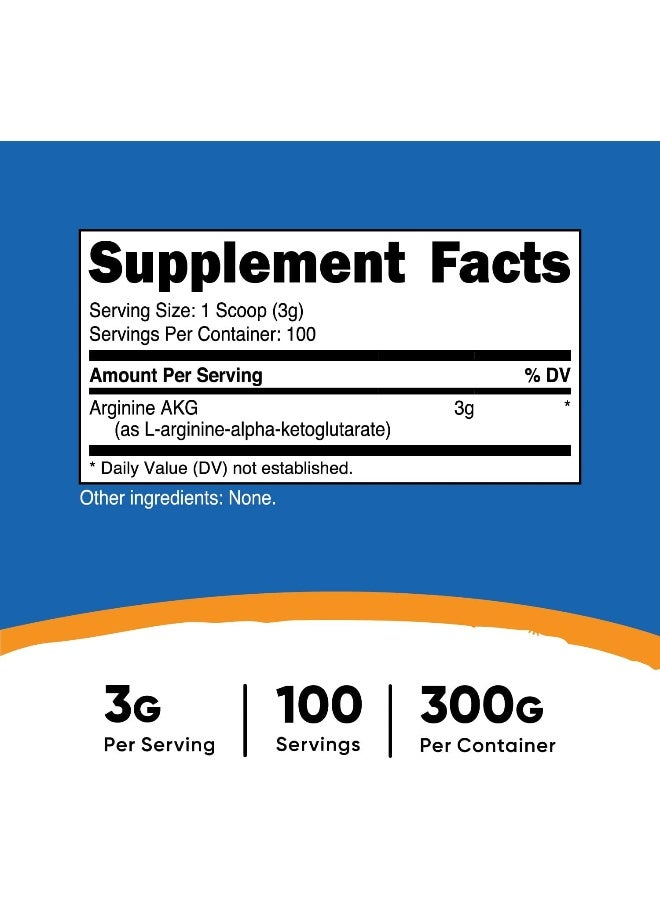 Cellusyn Arginine Akg Powder 300 Grammes Aakg - 3G Per Serving And 100 Servings - Pure Arginine Alpha Ketoglutarate