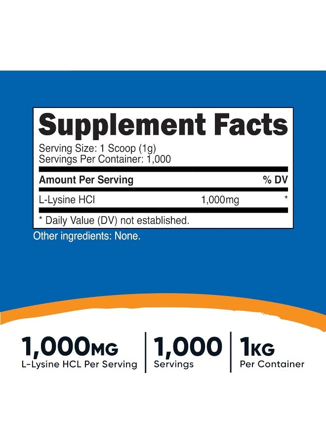 L-Lysine Powder - Pure L-Lysine, Non-Gmo, Gluten Free