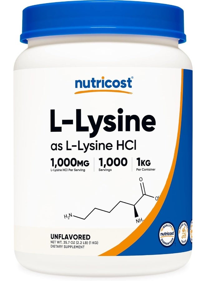 L-Lysine Powder - Pure L-Lysine, Non-Gmo, Gluten Free