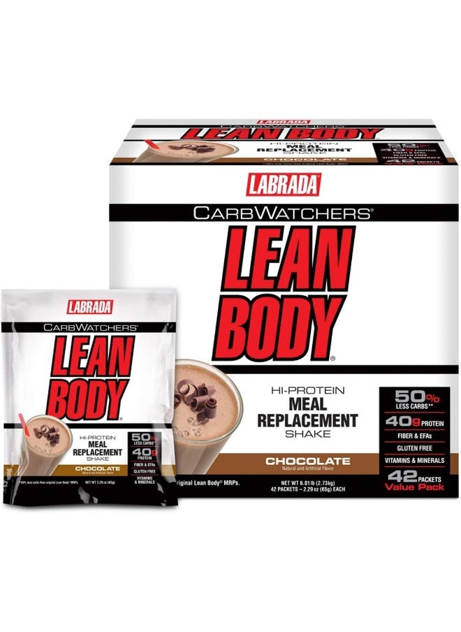 Carb Watchers Lean Body Hiprotein Meal Replacement Shake Chocolate Ice Cream 229 Ounce Pack Of 42