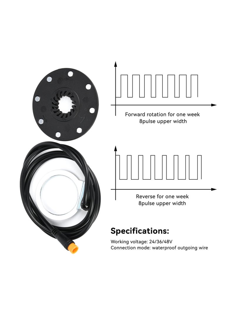 Bike Power Pedal Assist Sensor for E-Bike Conversion Kit, Waterproof Connector with 8 Magnetic Points, Ideal for Mountain Bike Accessories (1 Pack)