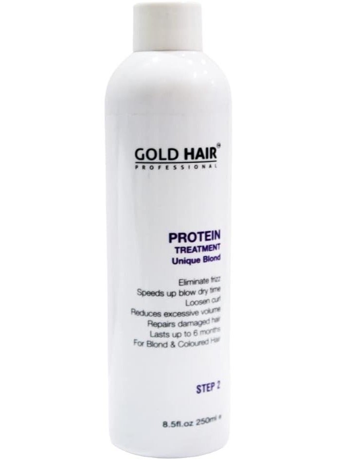 Gold Hair Protein Unique Blond 100% Eliminate Frizz - Treatment for Blond and Coloured Hair 250ml