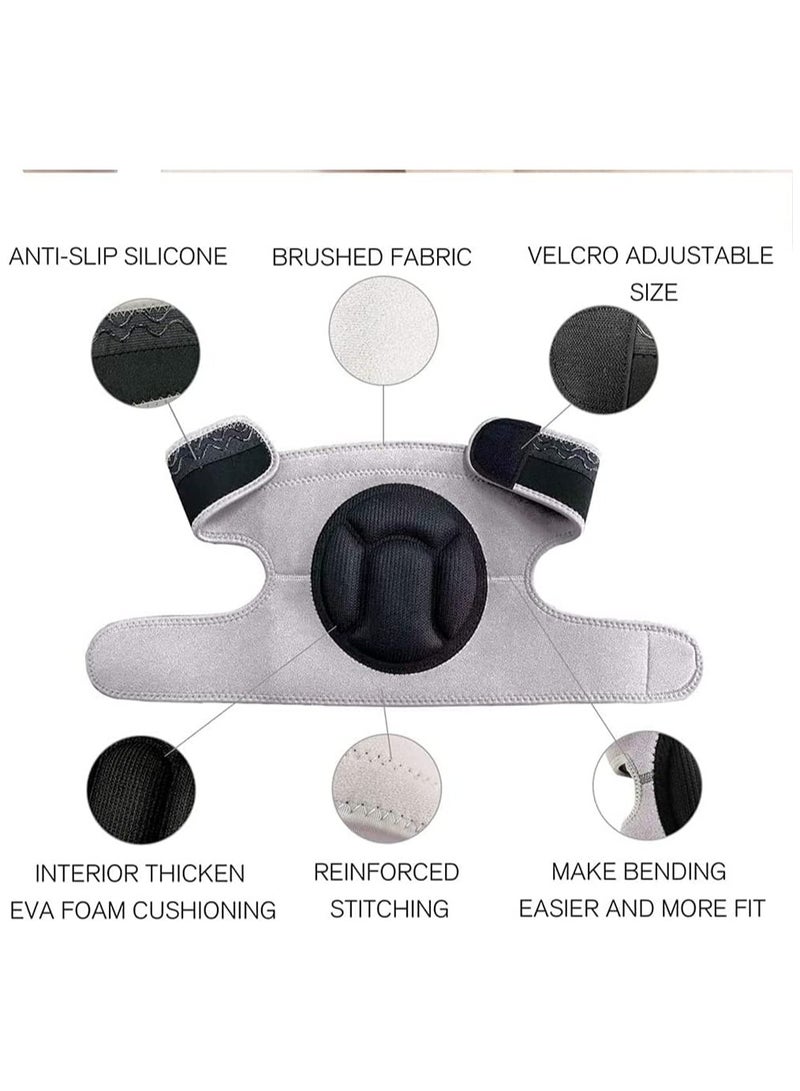 Adjustable Knee Protectors Pads for Men & Women - Cushioned Collision Avoidance for Volleyball, Dance & Sports (Grey)