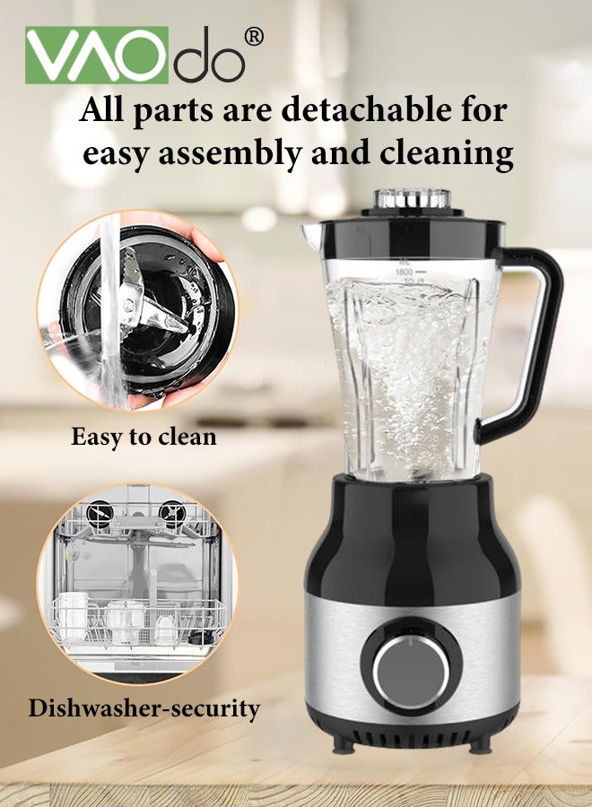 4-In-1 Versatile Blender and Smoothie Maker Meat Grinder with Strainer and Coffee Grinder 500W 2-Speed Speed Regulation 115 Over-Temperature Protection Multifunctional Juicer