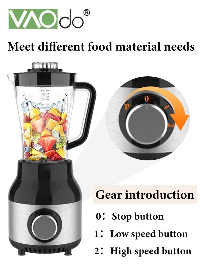 4-In-1 Versatile Blender and Smoothie Maker Meat Grinder with Strainer and Coffee Grinder 500W 2-Speed Speed Regulation 115 Over-Temperature Protection Multifunctional Juicer