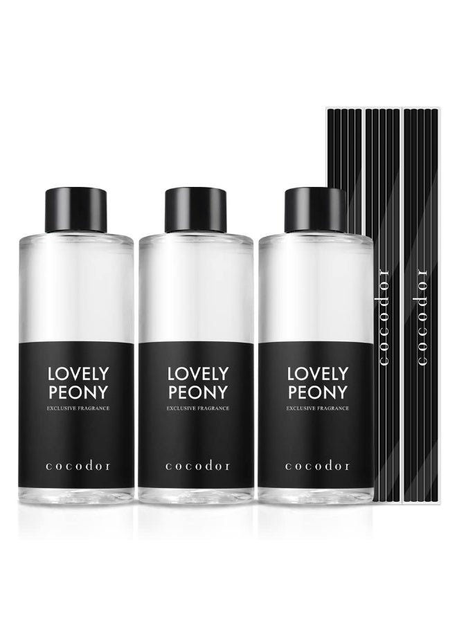 Reed Diffuser Oil Refill Lovely Peony 6.7Oz 200Ml 3 Pack