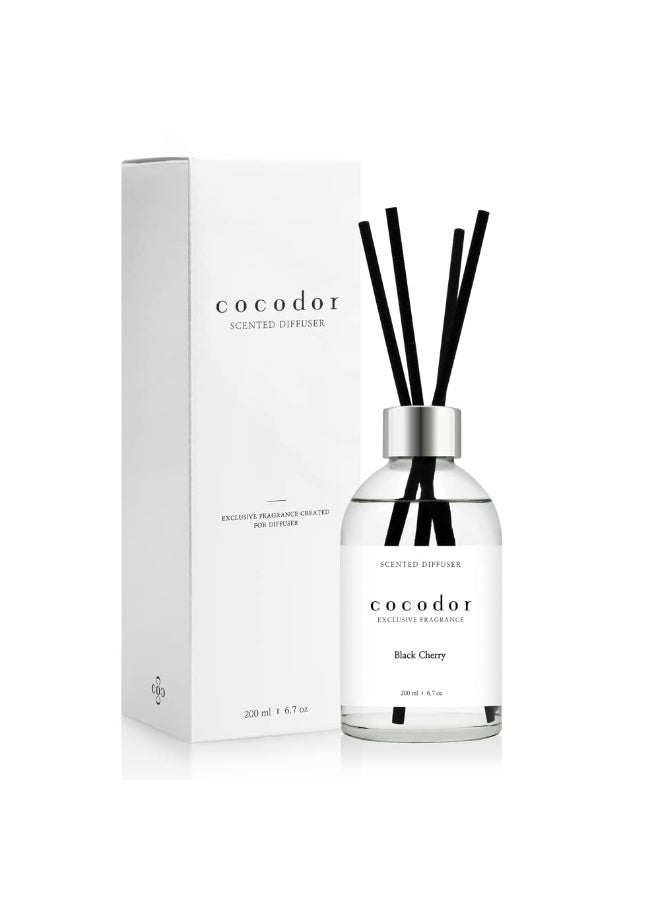 White Label Reed Diffuser Black Cherry 6.7Oz 200Ml Home Decor And Office Decor Fragrance And Gifts Aromatherapy Room Fragrance