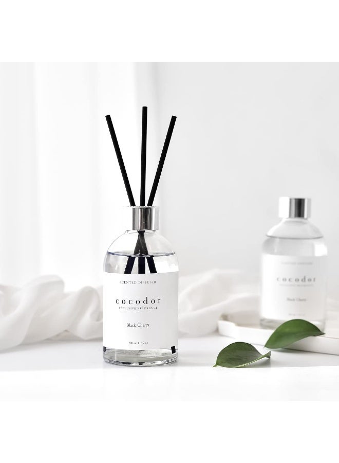 White Label Reed Diffuser Black Cherry 6.7Oz 200Ml Home Decor And Office Decor Fragrance And Gifts Aromatherapy Room Fragrance