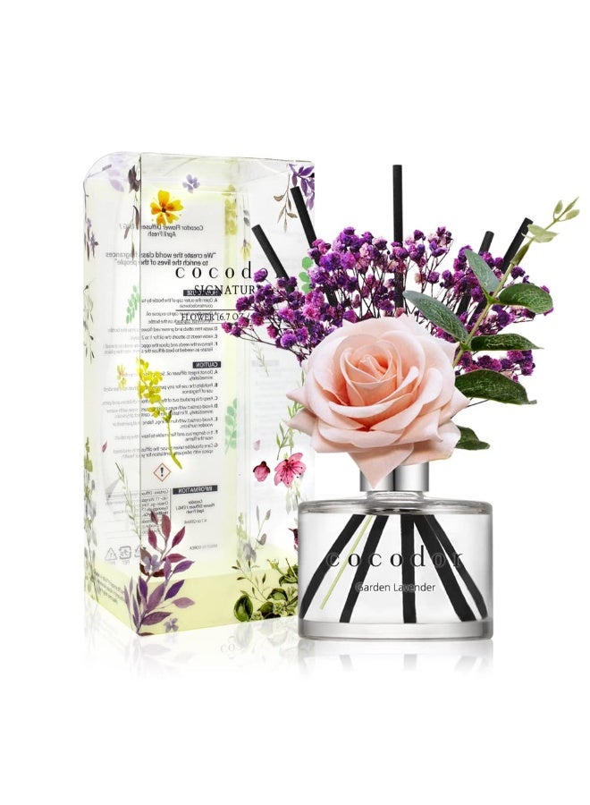 Rose Reed Diffuser Garden Lavender 6.7Oz 200Ml 1 Pack Reed Diffuser Reed Diffuser Set Oil Diffuser And Reed Diffuser Sticks Home Decor And Office Decor Fragrance And Gifts