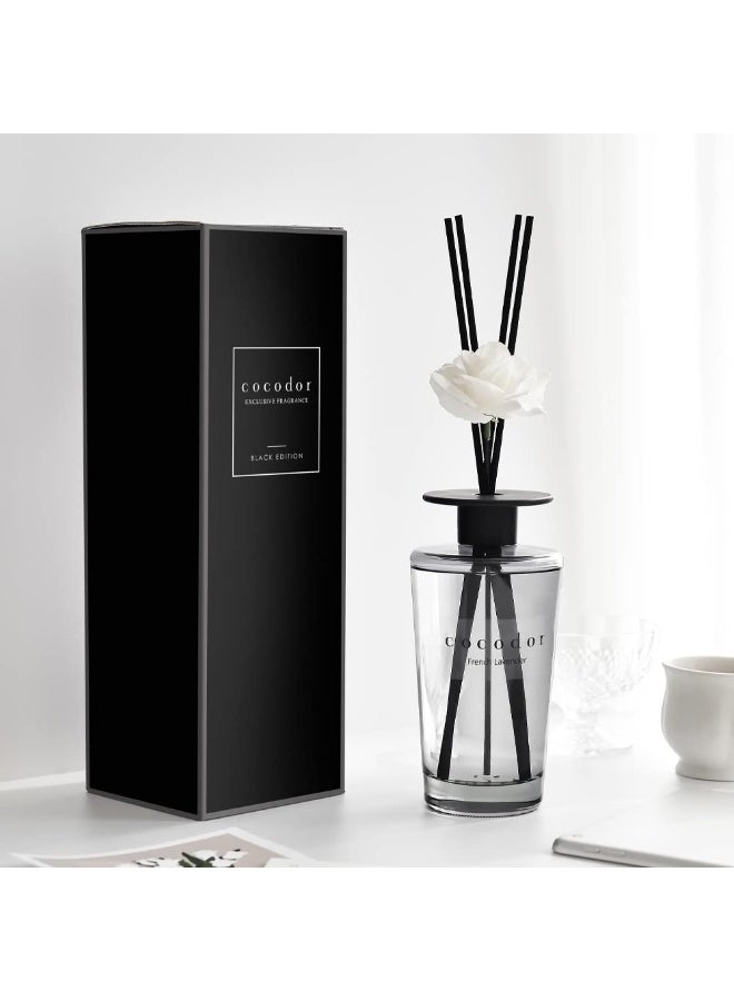 White Flower Reed Diffuser April Breeze 1 Pack Home And Office Decor Aromatherapy Diffuser Oil Gift Set Large Size Large Capacity Big Size Diffuser Black Edition 16.9Ounce 500 Ml