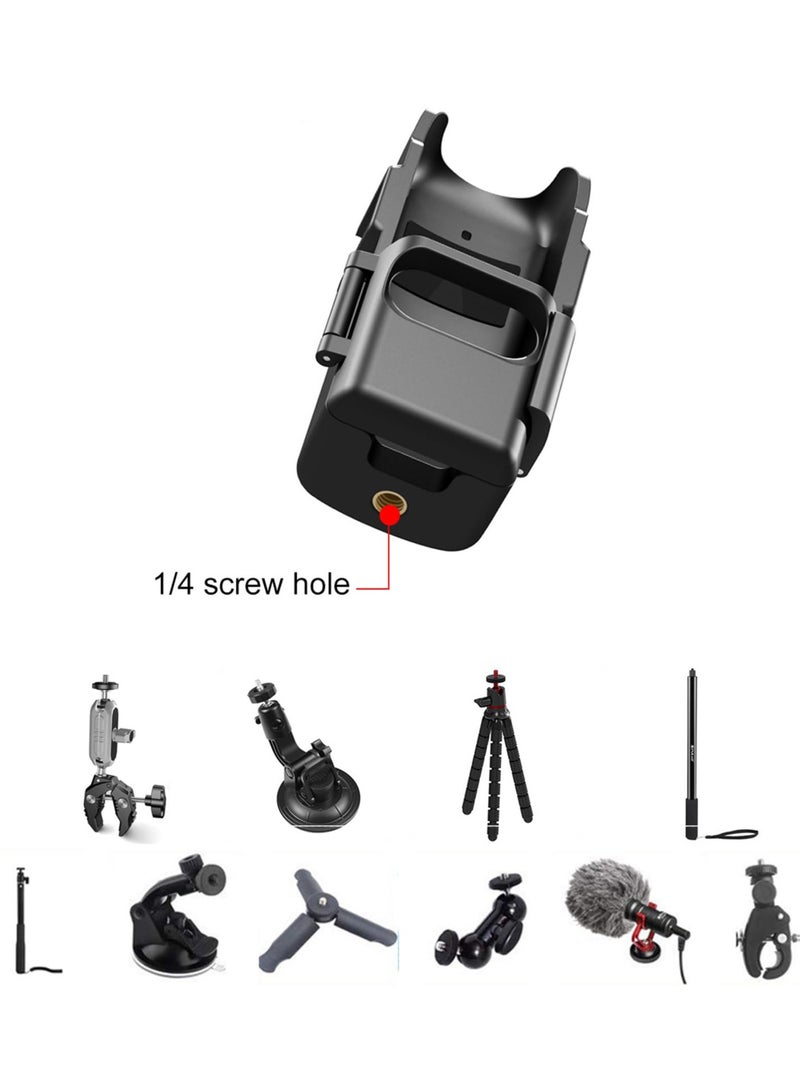 SYOSI Camera Extension Adapter, for Osmo Pocket 3 Cage ABS Fixing Protective Bracket, with 1/4 Screw Connection Hole on The Bottom,Can be Attached to a Tripod Selfie Stick, etc