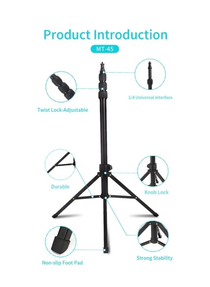 JMARY MT-45 Cell Phone Clip Camera Mount Holder Telescopic Selfie Stick Outdoor Tripod Stand