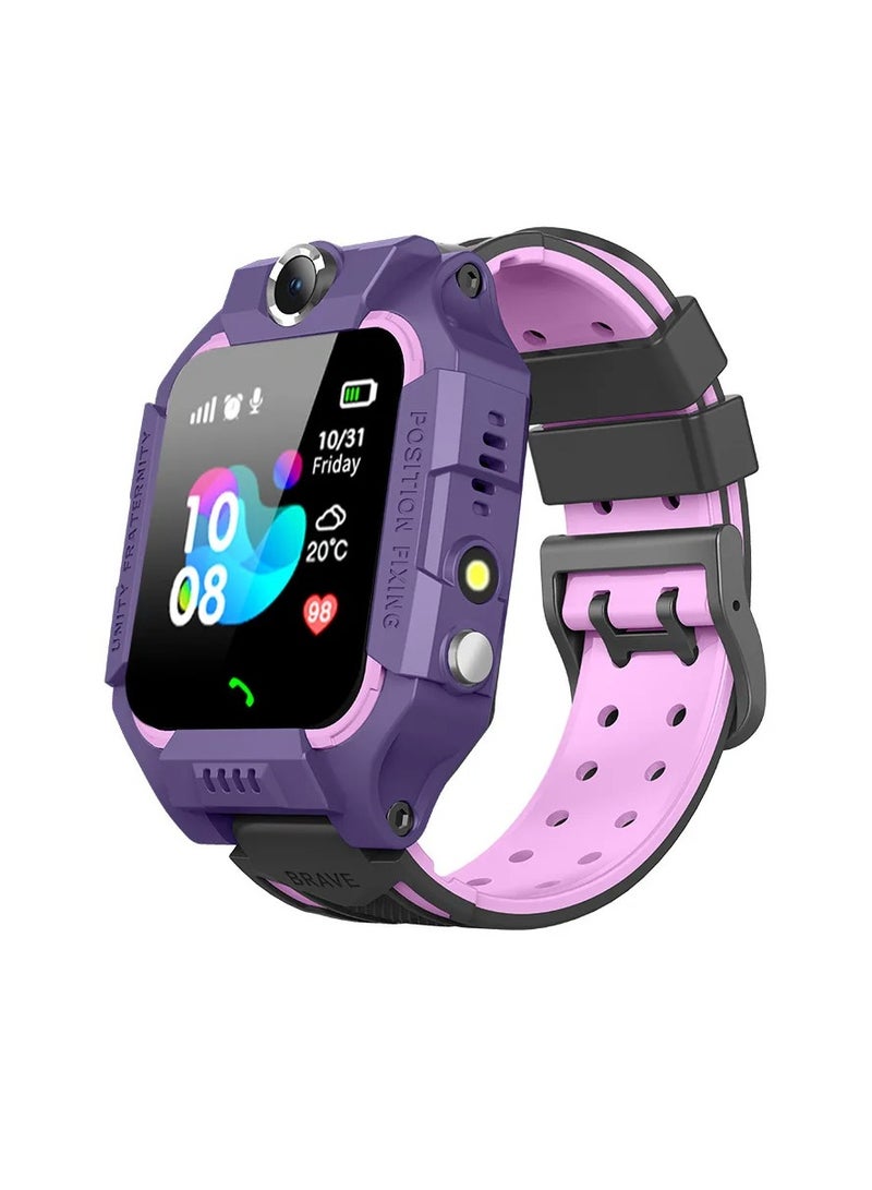 Z6F Kids Smart Watch, IP67 Waterproof Wrist Smartwatch With SOS Voice Chat, Two Way Calling Kids Digital Wrist Watch, Durable Remote Photo Smartwatch With Flashlight And Camera, (Purple)