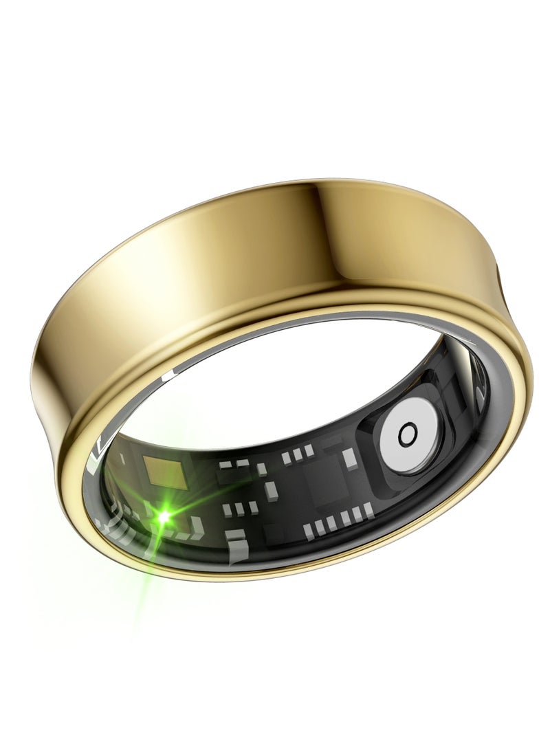 Smart Health Ring for Heart Rate Blood Oxygen Sleep Monitoring all Weather Motion Calculation 24-hour Health Monitoring Protect Your Health Gold No.20