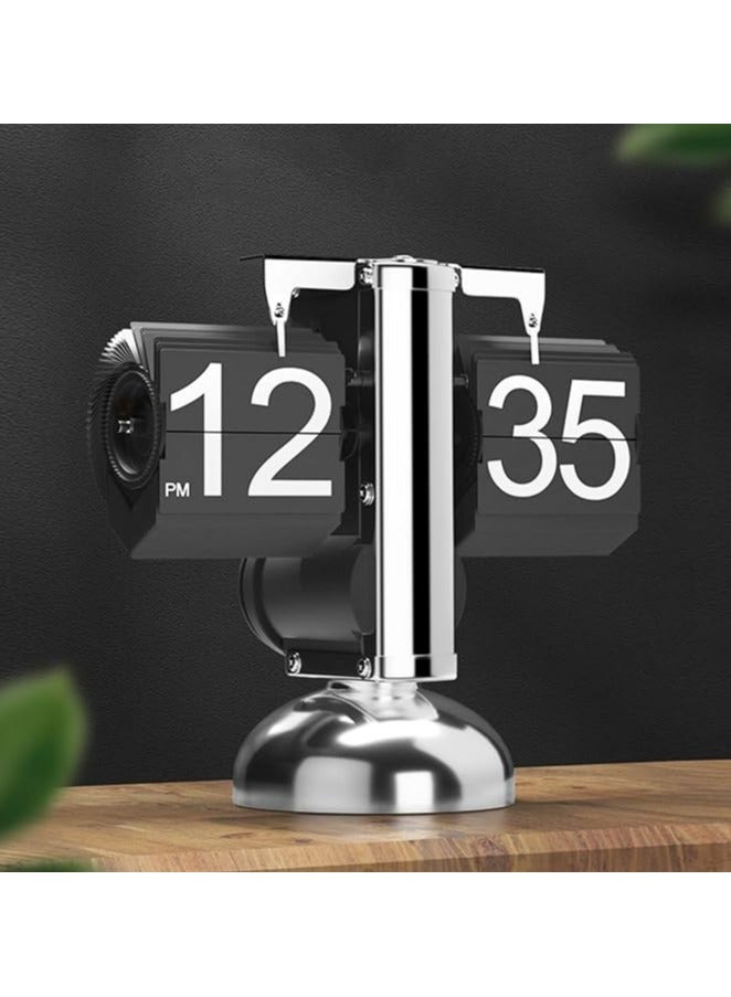 Retro Auto Flip Clock - Decorative Modern Table Clock (Black)