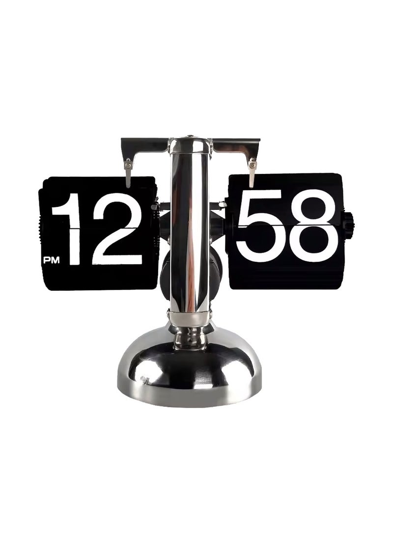 Retro Auto Flip Clock - Decorative Modern Table Clock (Black)