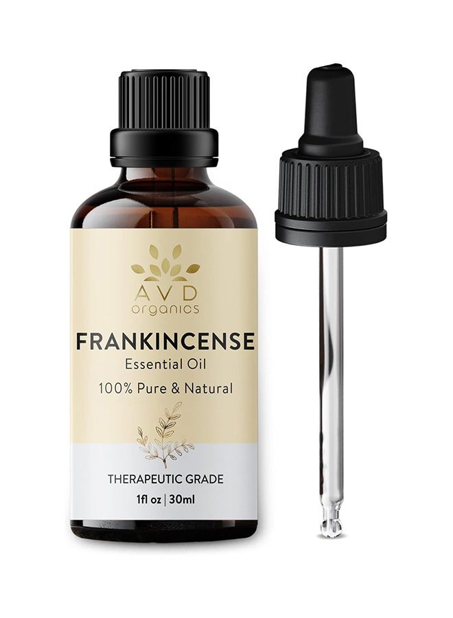 AVD ORGANICS Frankincense Essential Oil 30ml - 100% Pure and Natural - Therapeutic Grade Essential Oil for Skin, Home Fragrance, 1fl. Oz