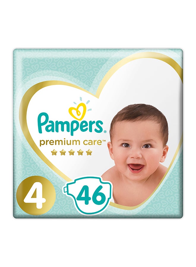 Premium Care Diapers Size 4, Maxi, 9-18 Kg (46 Diapers)