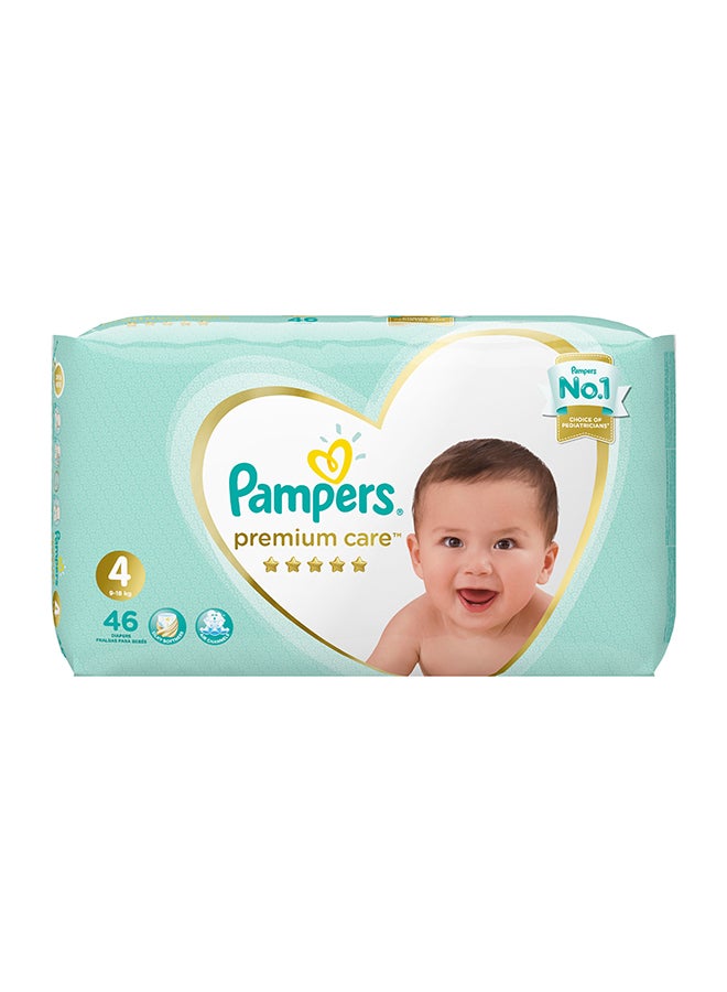 Premium Care Diapers Size 4, Maxi, 9-18 Kg (46 Diapers)