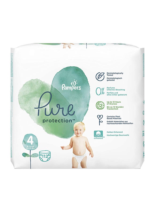 Pure Protection Diapers, Size 4, 9-14kg, 112 Count