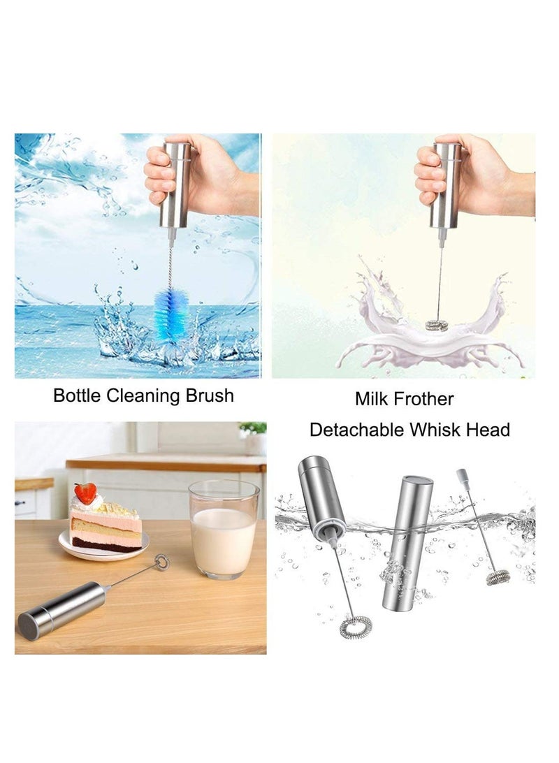 Milk Frother, Handheld Foam Maker, Portable Drink Mixer Stainless Steel