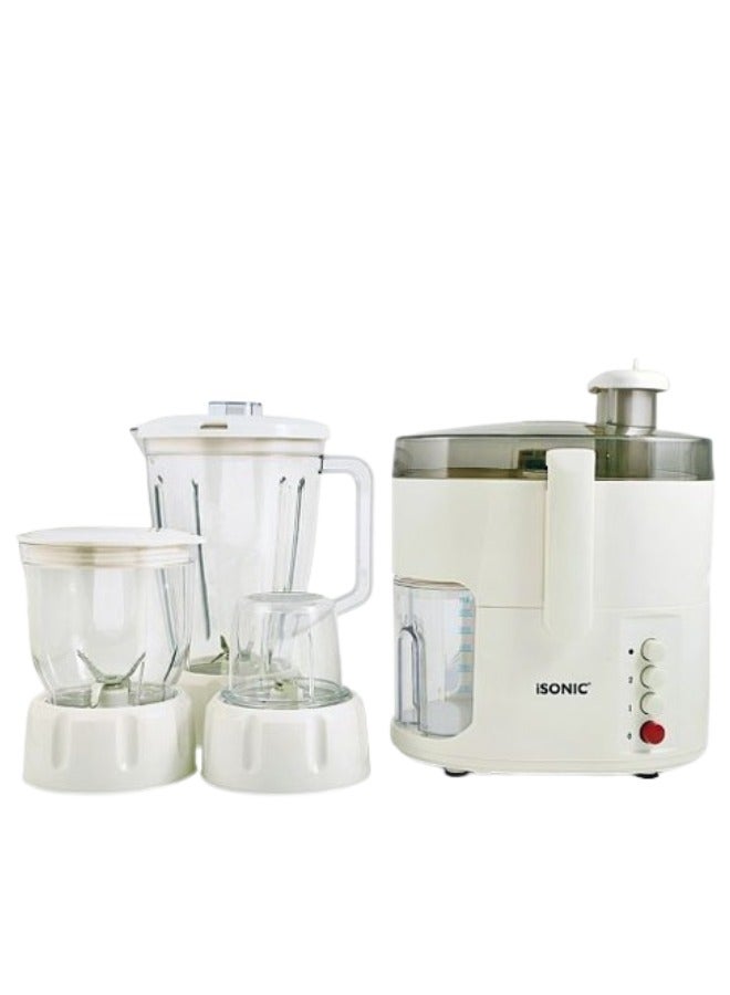 4-In-1 Food Processor (Juicer, Grinder, And Multifunctional Blender) 1.6 L 500 W IB 777 White