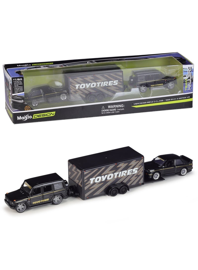 Boxed Simulation Alloy Car Trailer Transporter Series Vehicle Set Model