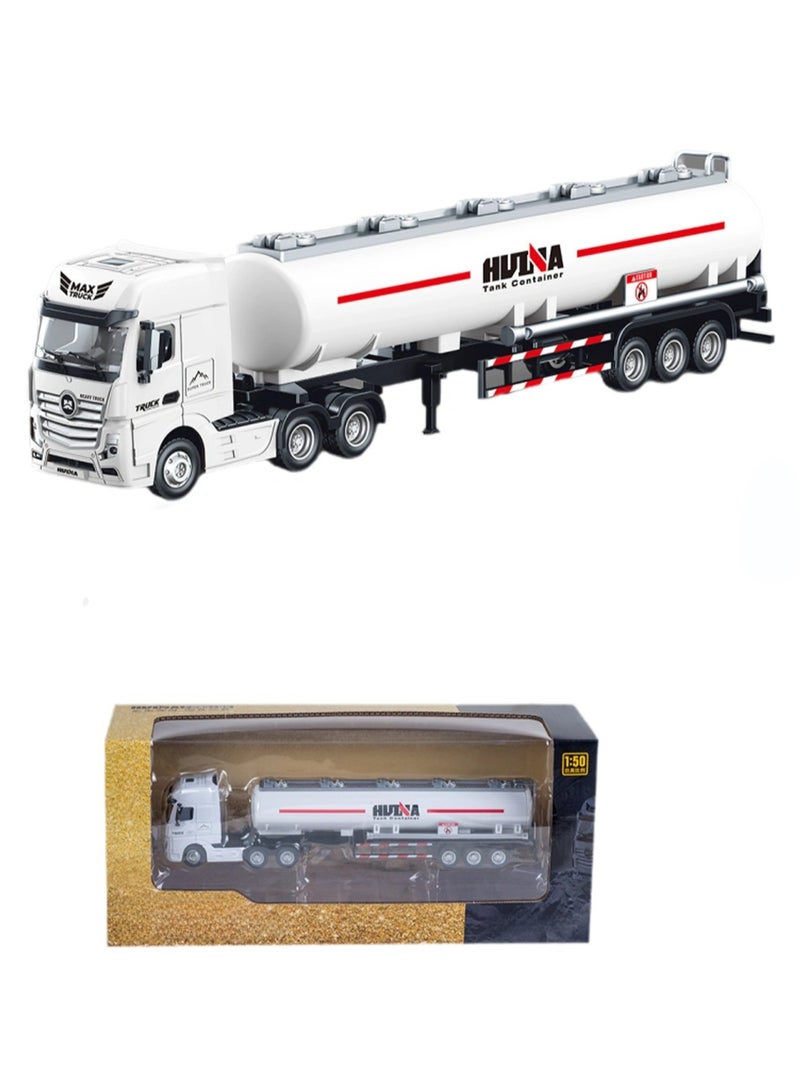 Children's Engineering Vehicle Model Toys 1/50 Engineering Vehicle Model(Tank Truck White)