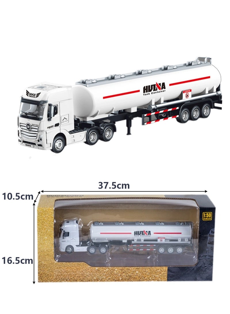 Children's Engineering Vehicle Model Toys 1/50 Engineering Vehicle Model(Tank Truck White)