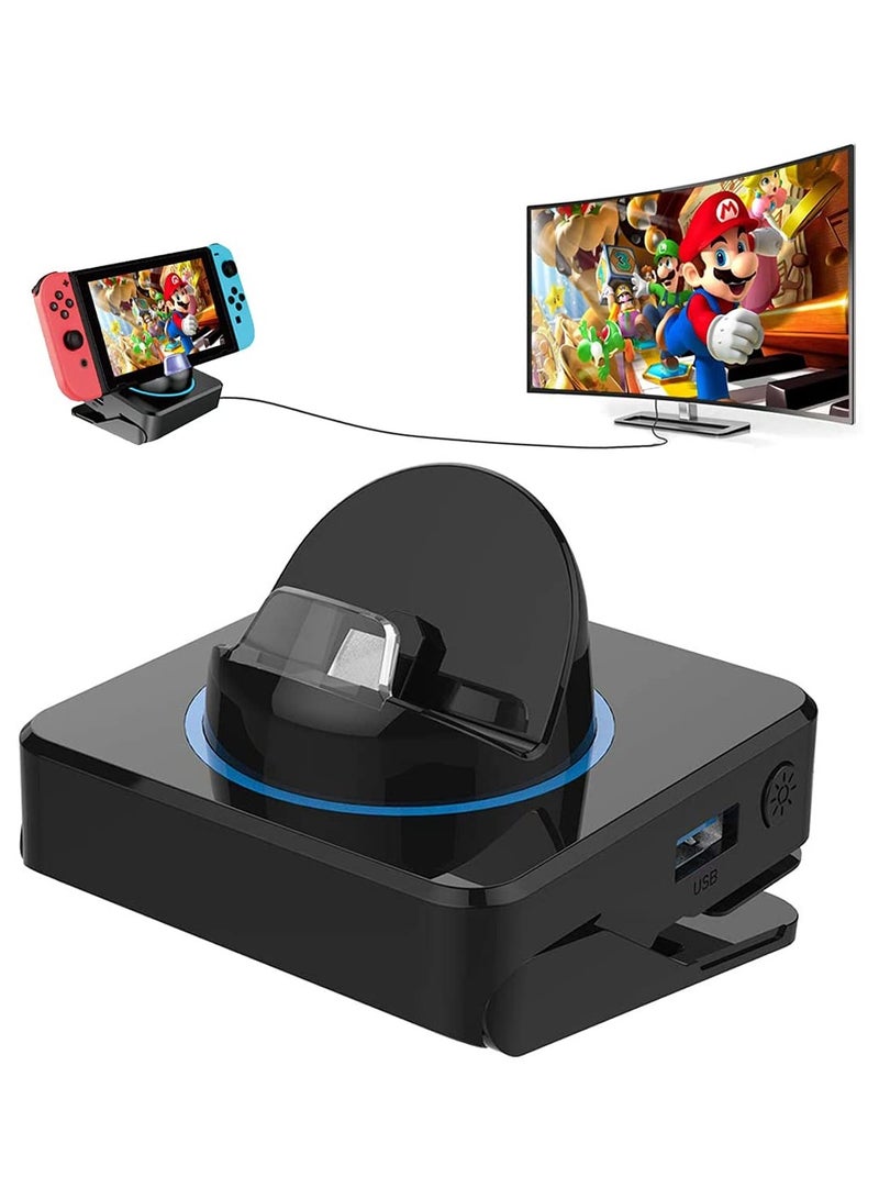 5-in-1 Portable Docking Station for Nintendo Switch - HDMI Adapter with 4K/60FPS Support, USB 3.0 Port, Ideal for Travel and Charging, Compact Design by RUBU.