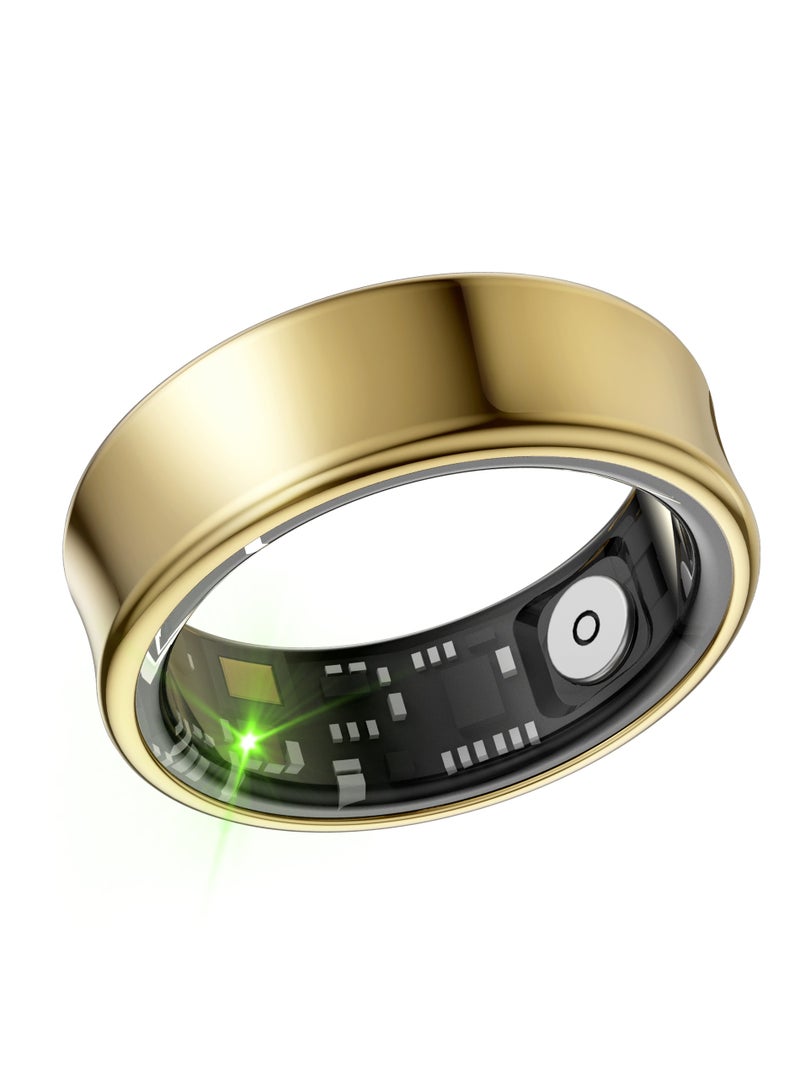 Smart Health Ring for Heart Rate Blood Oxygen Sleep Monitoring all Weather Motion Calculation 24-hour Health Monitoring Protect Your Health Gold No.21