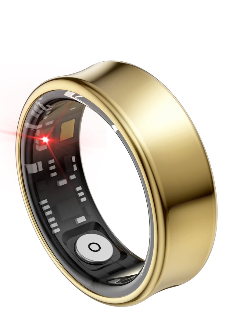 Smart Health Ring for Heart Rate Blood Oxygen Sleep Monitoring all Weather Motion Calculation 24-hour Health Monitoring Protect Your Health Gold No.21