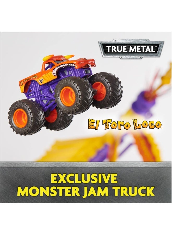 Monster Jam El Toro Loco Big Air Challenge, Over 20-Inch Tall Playset with Exclusive Monster Truck Toy, 1:64 Scale, Kids Toys for Boys Ages 3 and up