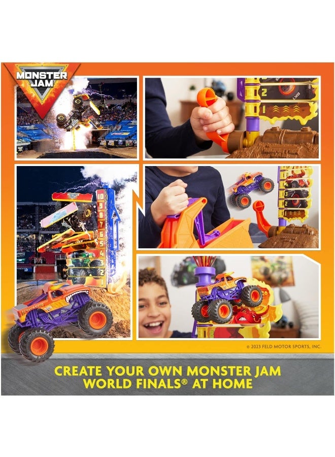 Monster Jam El Toro Loco Big Air Challenge, Over 20-Inch Tall Playset with Exclusive Monster Truck Toy, 1:64 Scale, Kids Toys for Boys Ages 3 and up