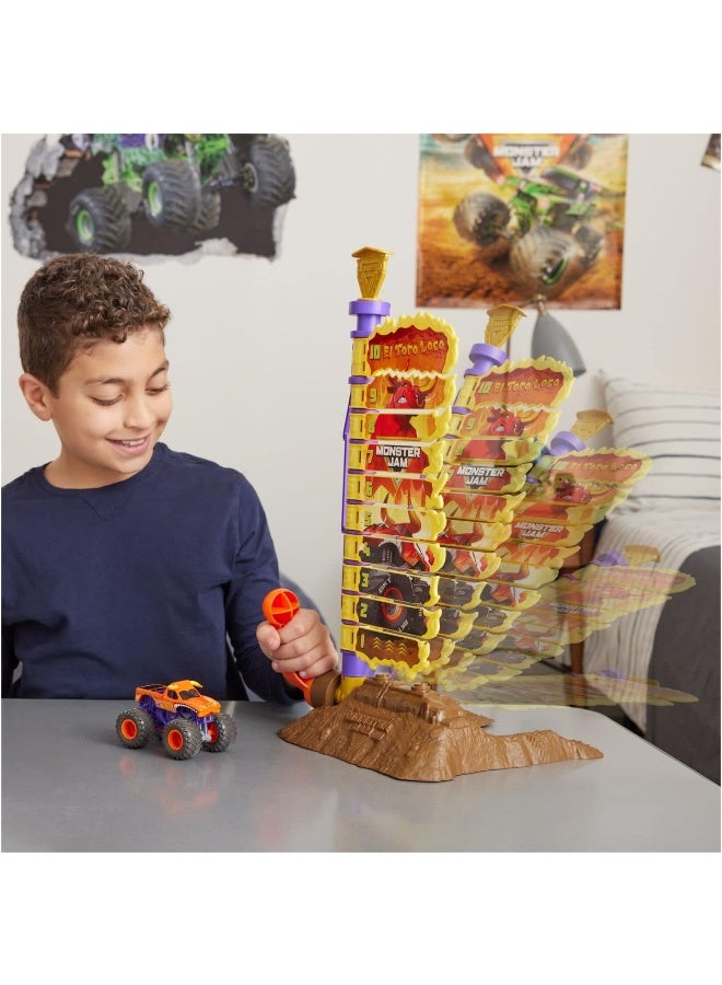 Monster Jam El Toro Loco Big Air Challenge, Over 20-Inch Tall Playset with Exclusive Monster Truck Toy, 1:64 Scale, Kids Toys for Boys Ages 3 and up