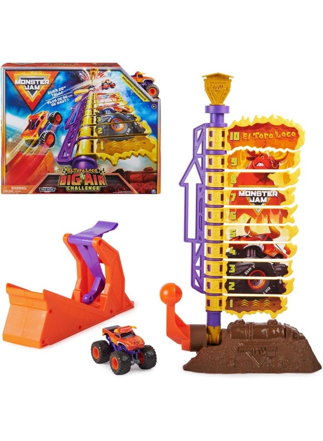 Monster Jam El Toro Loco Big Air Challenge, Over 20-Inch Tall Playset with Exclusive Monster Truck Toy, 1:64 Scale, Kids Toys for Boys Ages 3 and up